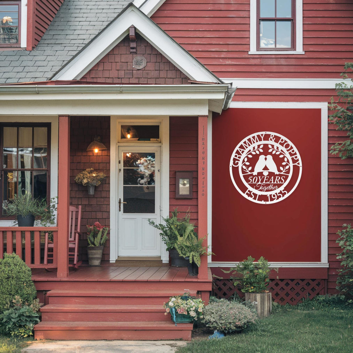 50th Golden Anniversary Gifts Parents Anniversary 50 Year Anniversary Sign Wedding Metal Wall Art Doves Home Decor Gift for Grandparents