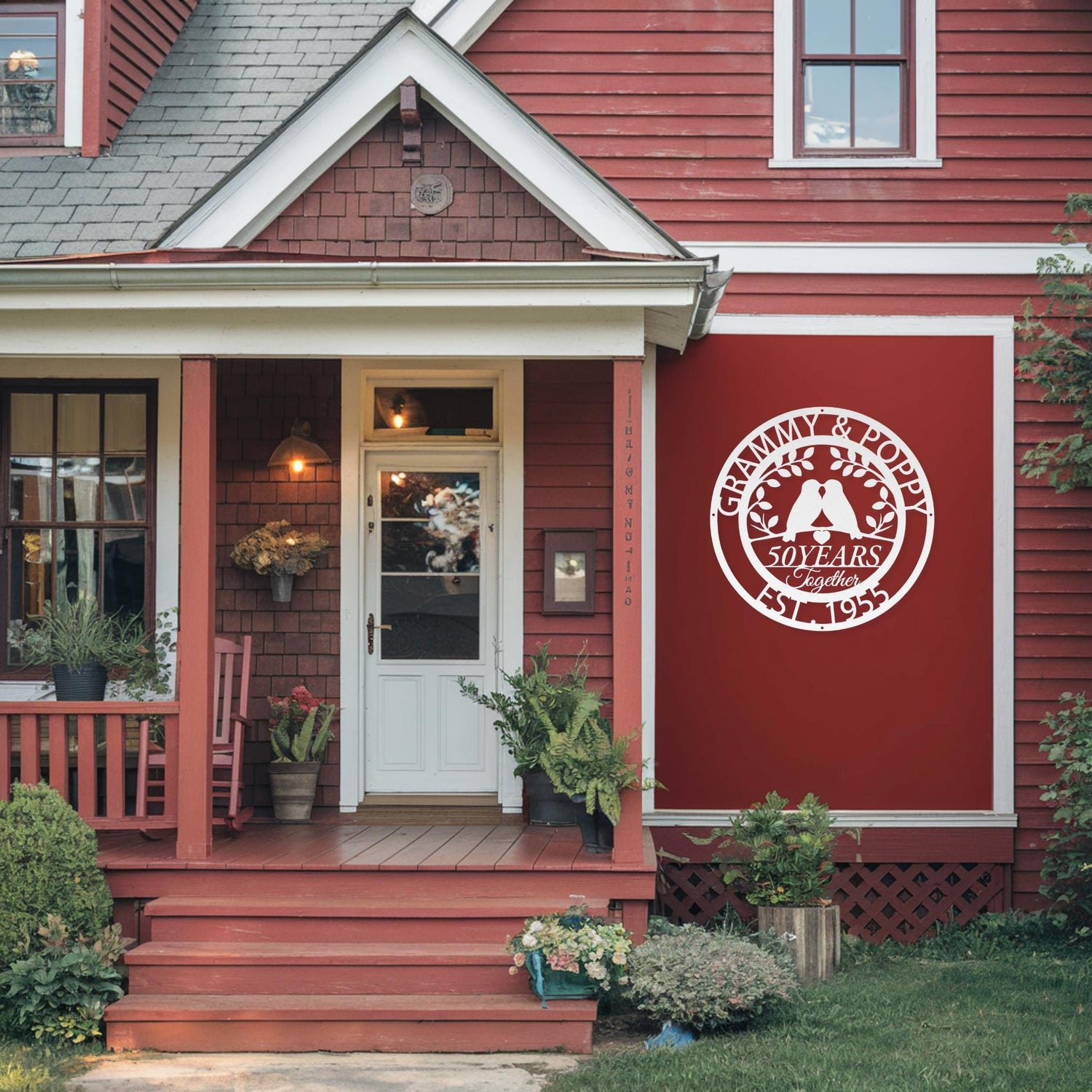 50th Golden Anniversary Gifts Parents Anniversary 50 Year Anniversary Sign Wedding Metal Wall Art Doves Home Decor Gift for Grandparents