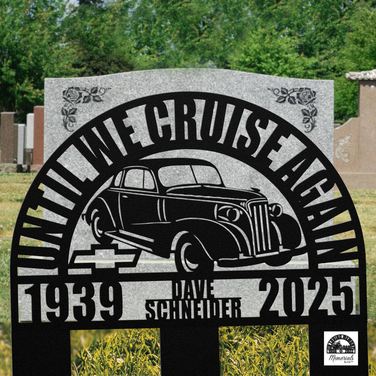 Classic Chevy Coupe Car Memorial Gift for Dad Personalized Vintage Classic Chevrolet In Loving Memory Spring Garden Decor