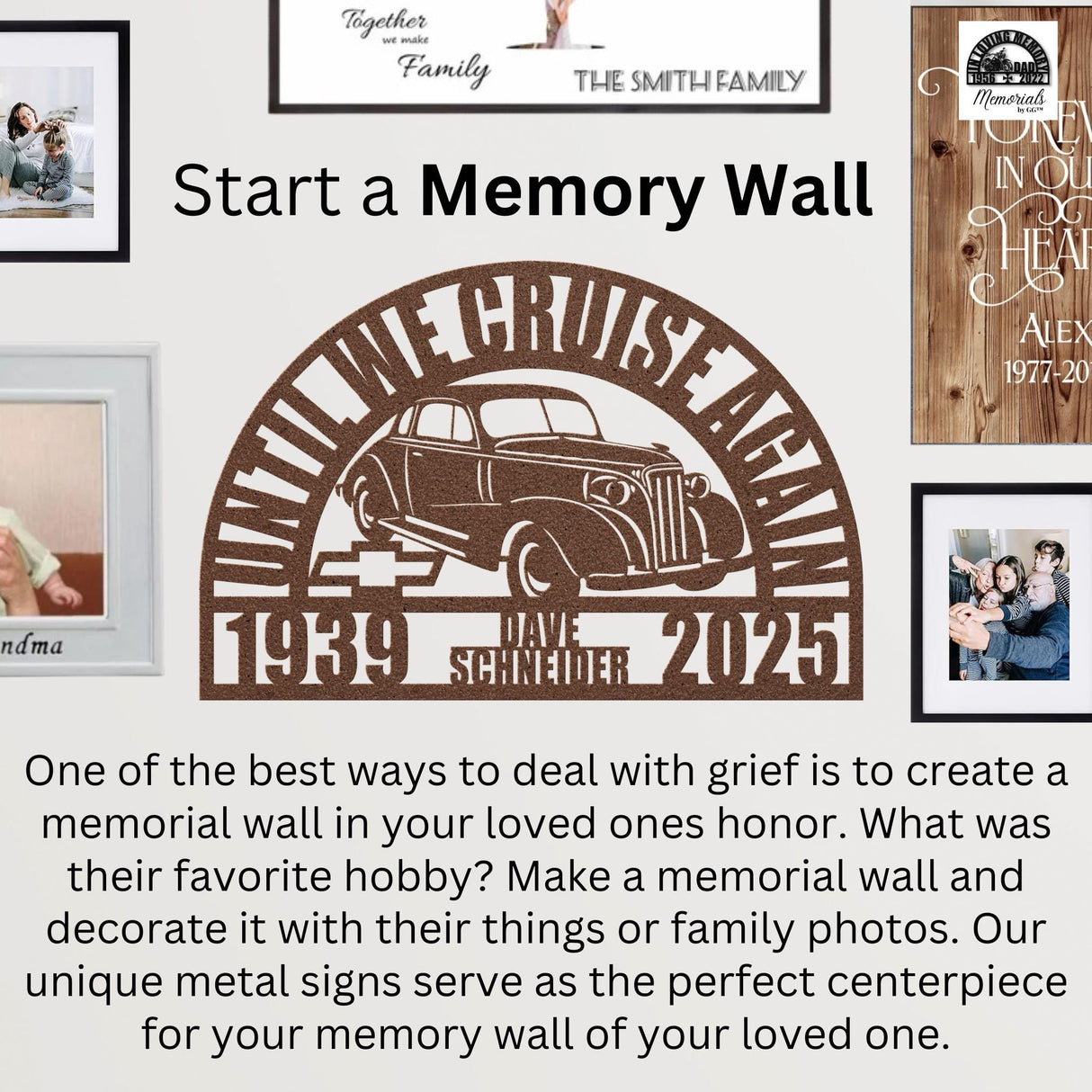 Classic Chevy Coupe Car Memorial Gift for Dad Personalized Vintage Classic Chevrolet In Loving Memory Spring Garden Decor