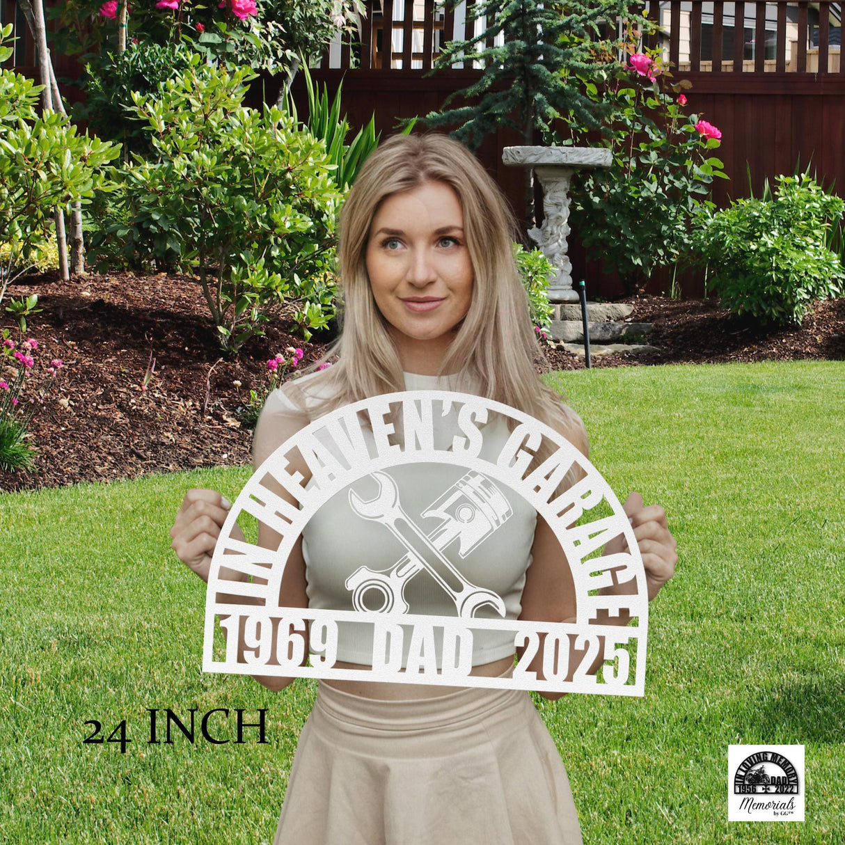 Father Car Remembrance Metal Sign Husband Custom Garage Decor