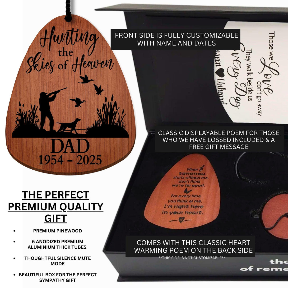 Personalized Duck Hunter Memorial Gift Dad Sympathy Gift for Outdoorsmen Bird Hunting Tribute for Men