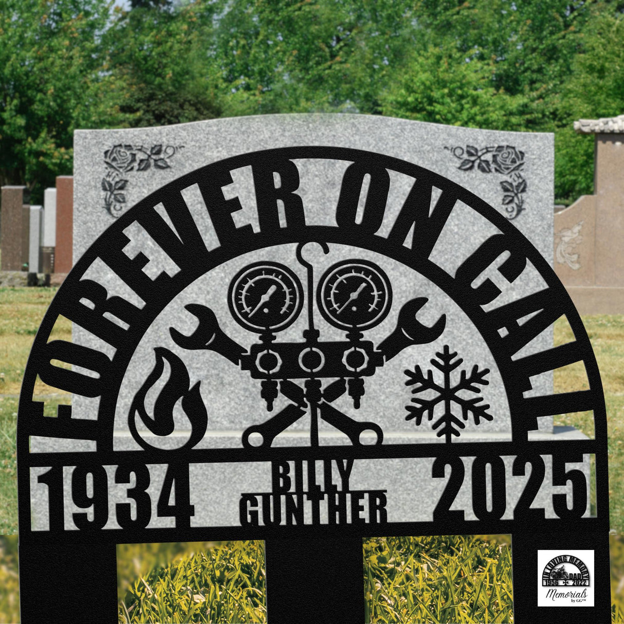 Personalized HVAC Technician Memorial Gift for Father Sympathy Remembrance Metal Sign Husband Custom Grave Decorations Sorry for Your Loss