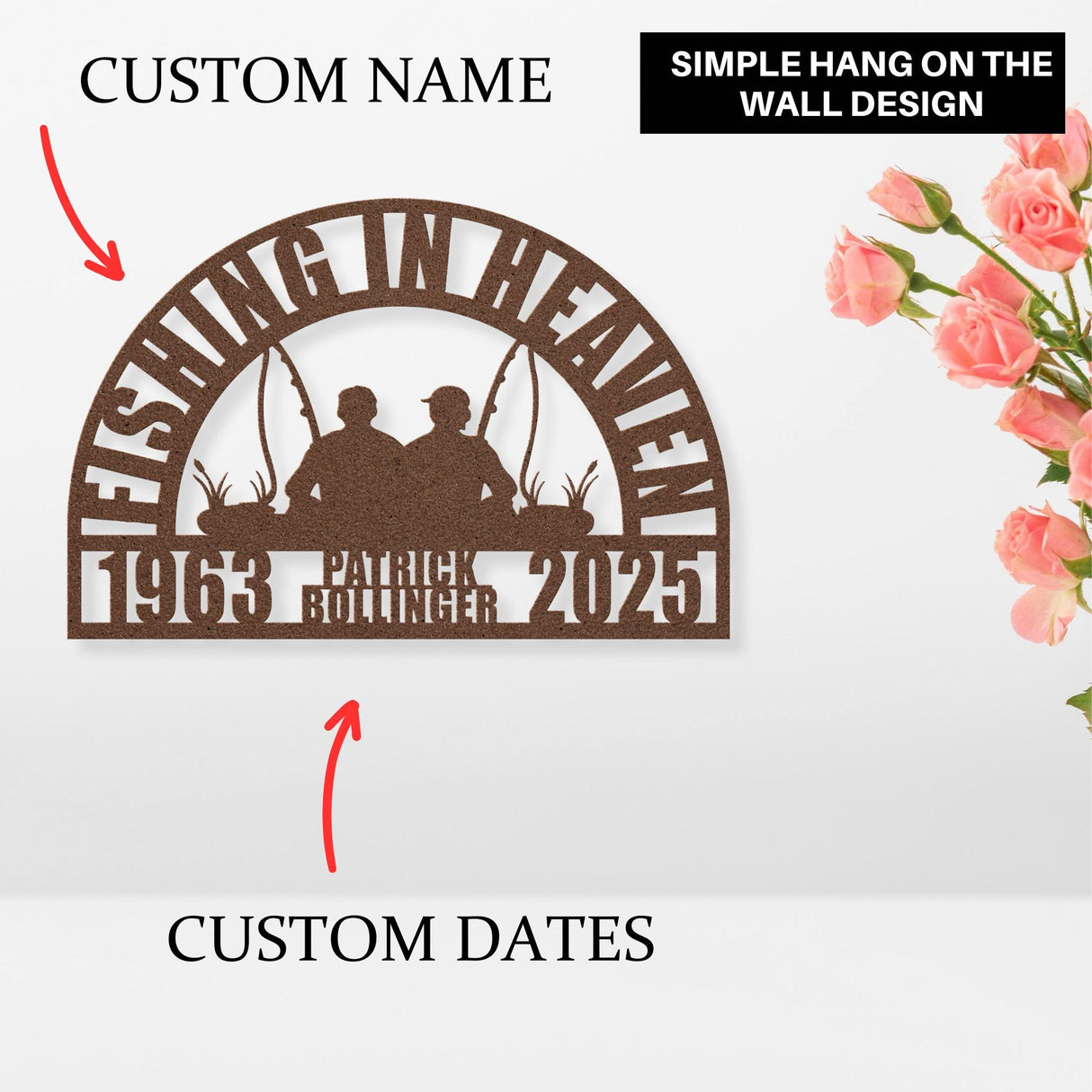 Fishing Memorial Gifts Father Son Fishermen Sympathy Gift Best Friend Tribute Fishing in Heaven Husband Grief Gift