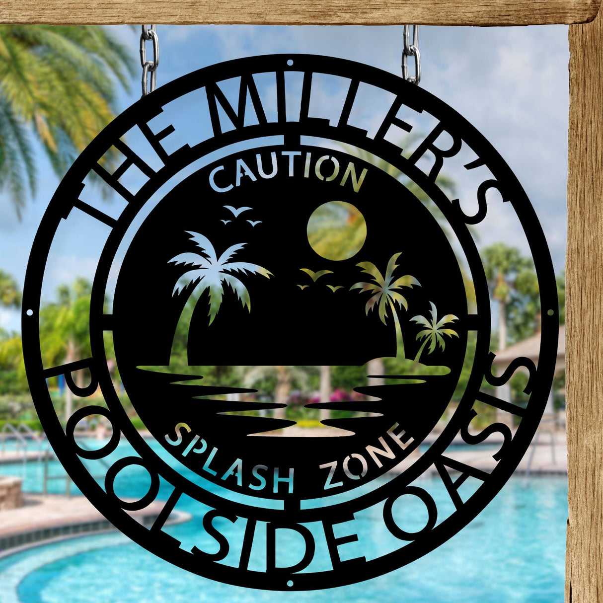 Caution Splash Zone Pool Sign Funny Metal Gift for Pool Owners Family Beach House Fence Décor Outdoor Patio Summer Splash