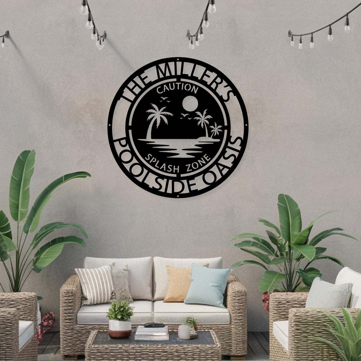 Caution Splash Zone Pool Sign Funny Metal Gift for Pool Owners Family Beach House Fence Décor Outdoor Patio Summer Splash