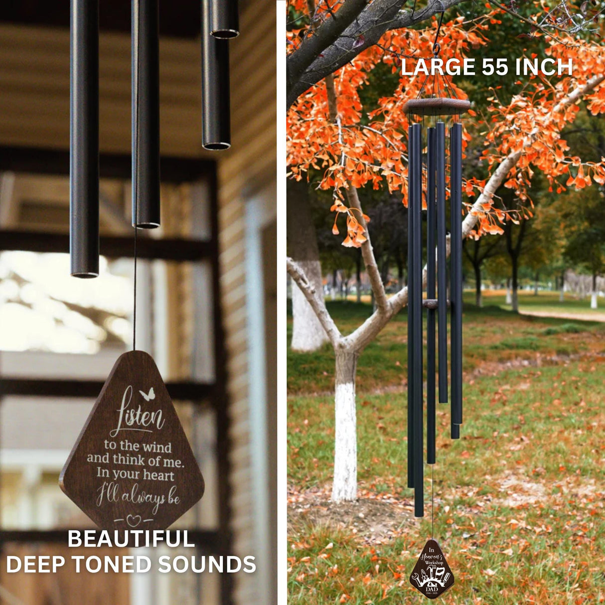 Carpenter Sympathy Wind Chime Gift Box Memorial Dad Gift Memory Gift for Him Personalized Family Loss of Woodworker Remembrance Father