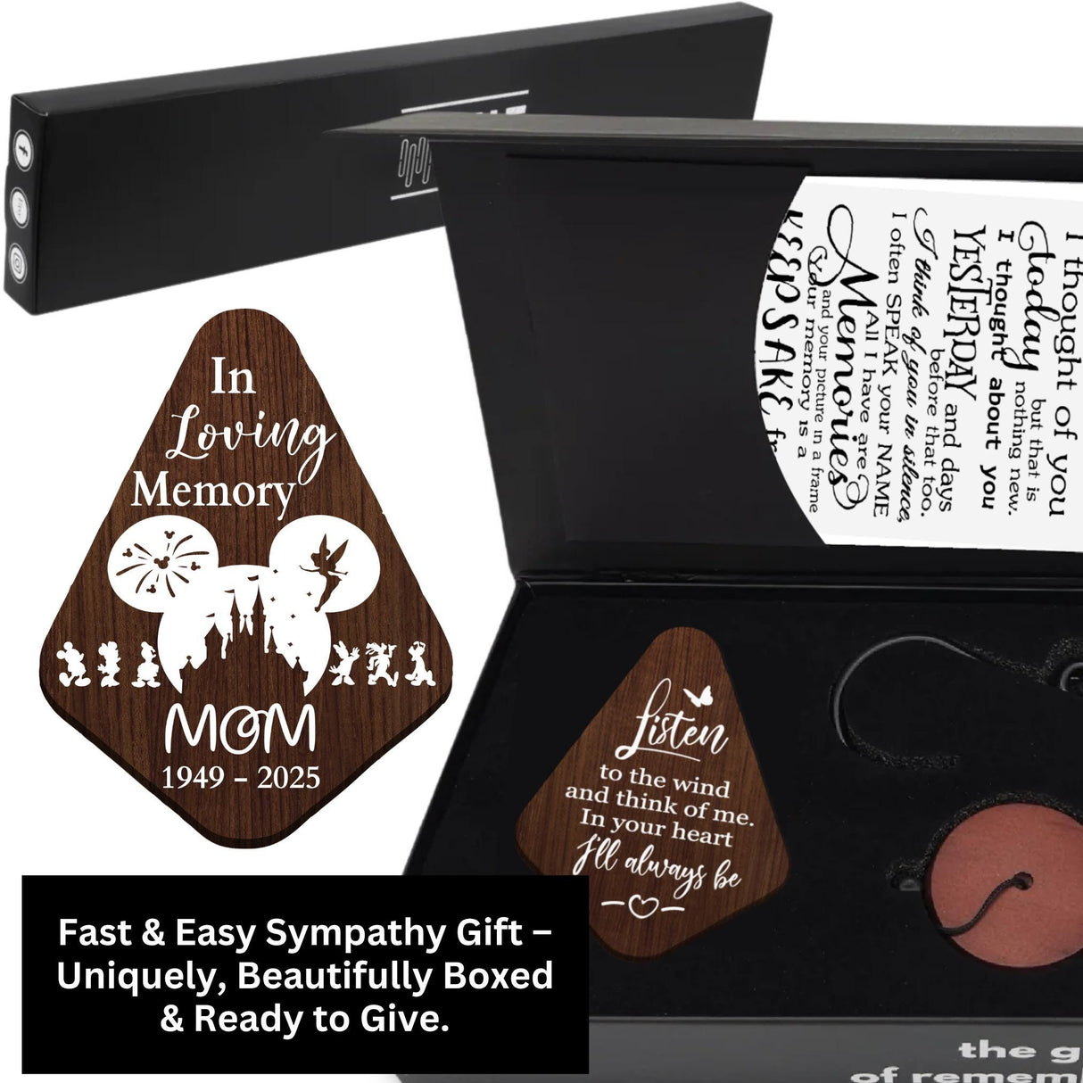 Mom Sympathy Wind Chimes Gift Loss of Mother Memorial Windchimes Remembrance Gift Box Sister Bestie Tribute Disney Loss of Nan Condolence