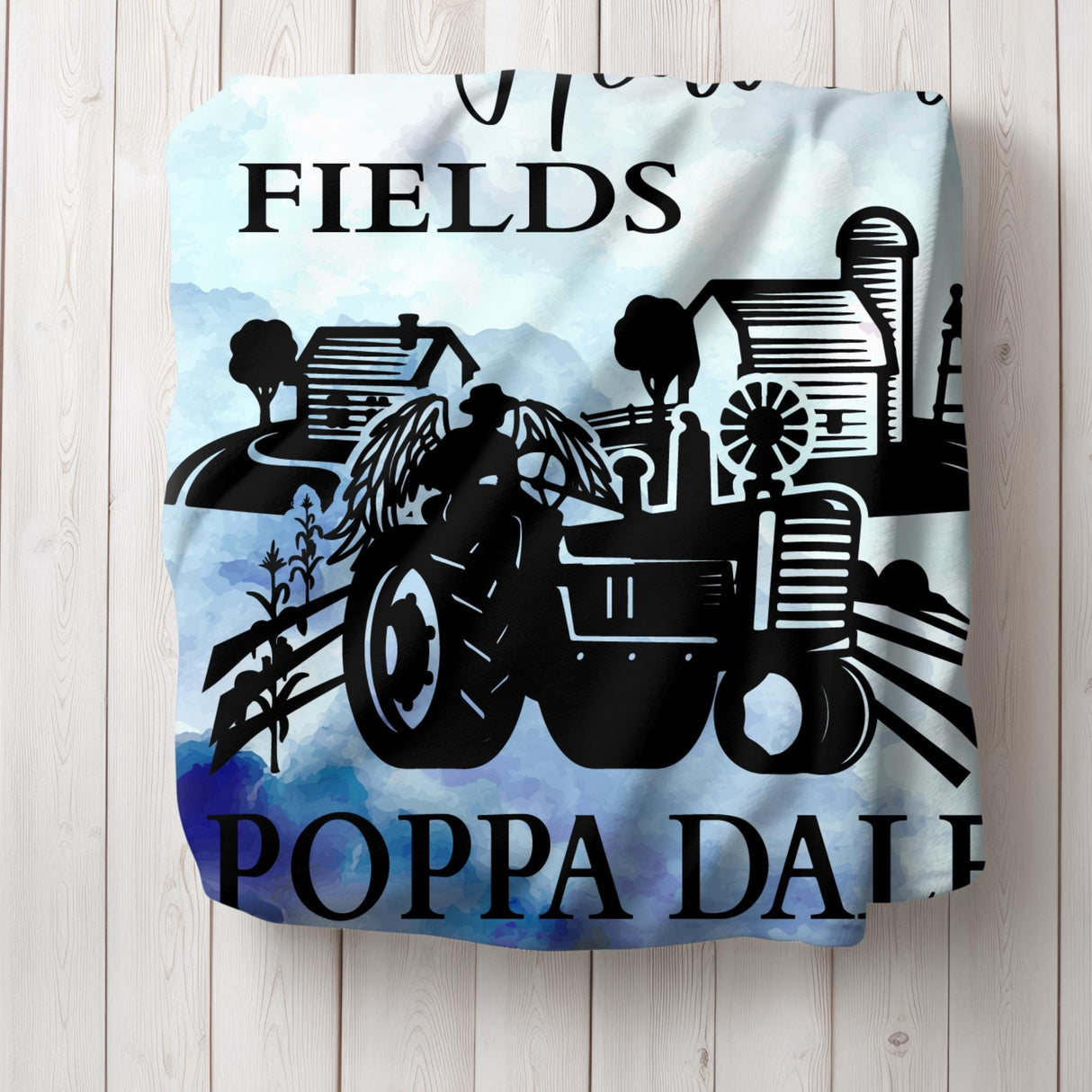 Farmer Memorial Blanket Gift Farming Heavens Fields Dad Living Room Throw Blanket Personalized Living Room Blanket Loss of Grandfather