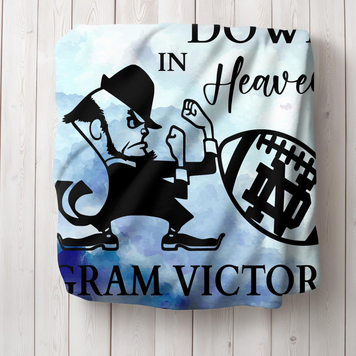 Notre Dame Football Memorial Blanket Gift Father Loss Sympathy Gift for Sports Fans Condolence Fighting Irish Throw Couch Blanket