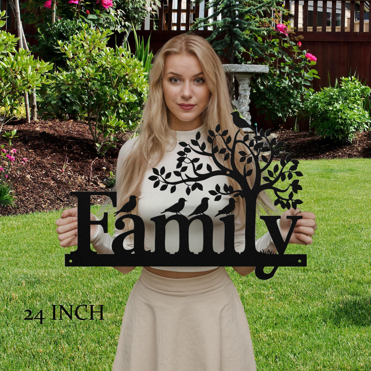 Family Tree Metal Wall Art Living Room Wall Decor Nature Indoor Home Decorations Outdoor Tree Of Life Bird Hanging Wall House Warming Gift