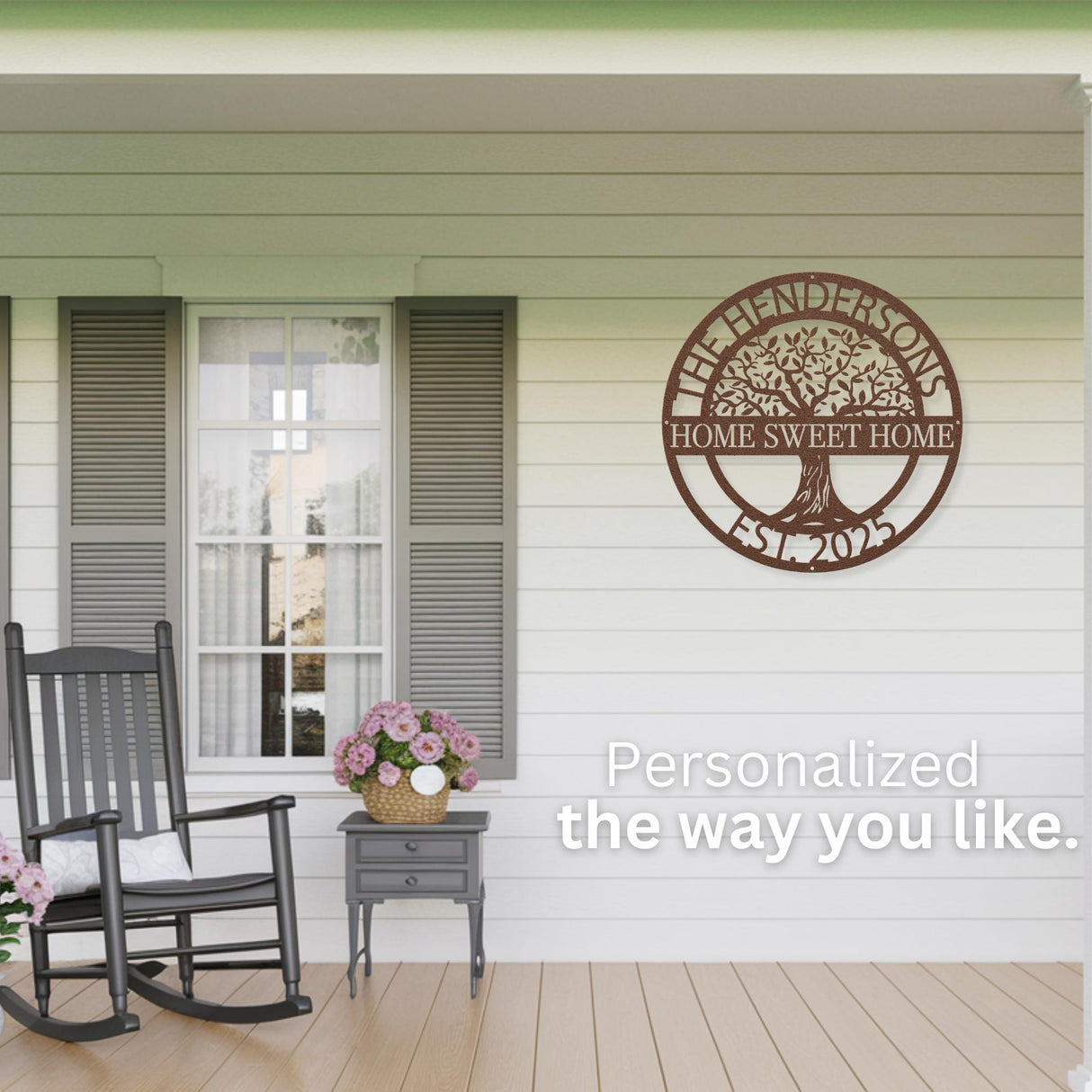 Welcome Sign Home Hanging Metal Front Door