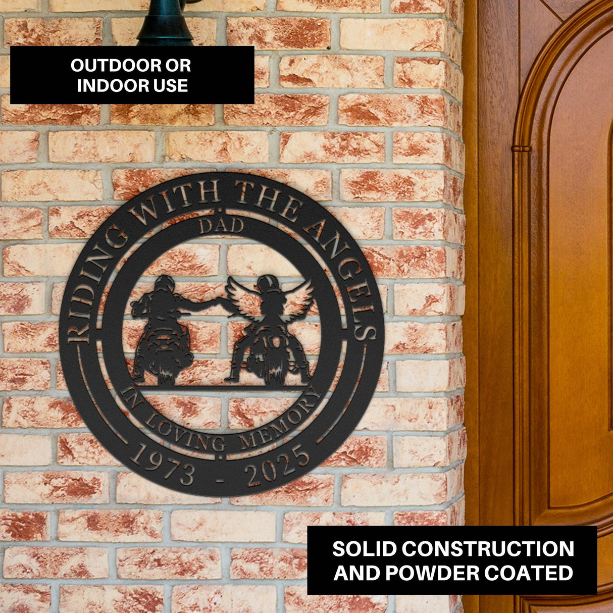 Motorcycle Sympathy Gift for Men Loss of Biker Buddy Riding With The Angels Memorial for Best Friend Tribute Dad Motorcycle Rider Metal Sign