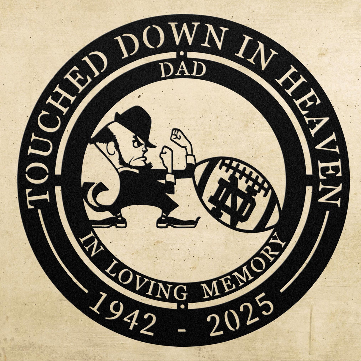 Notre Dame Memorial Gift Father Football Sympathy Gift