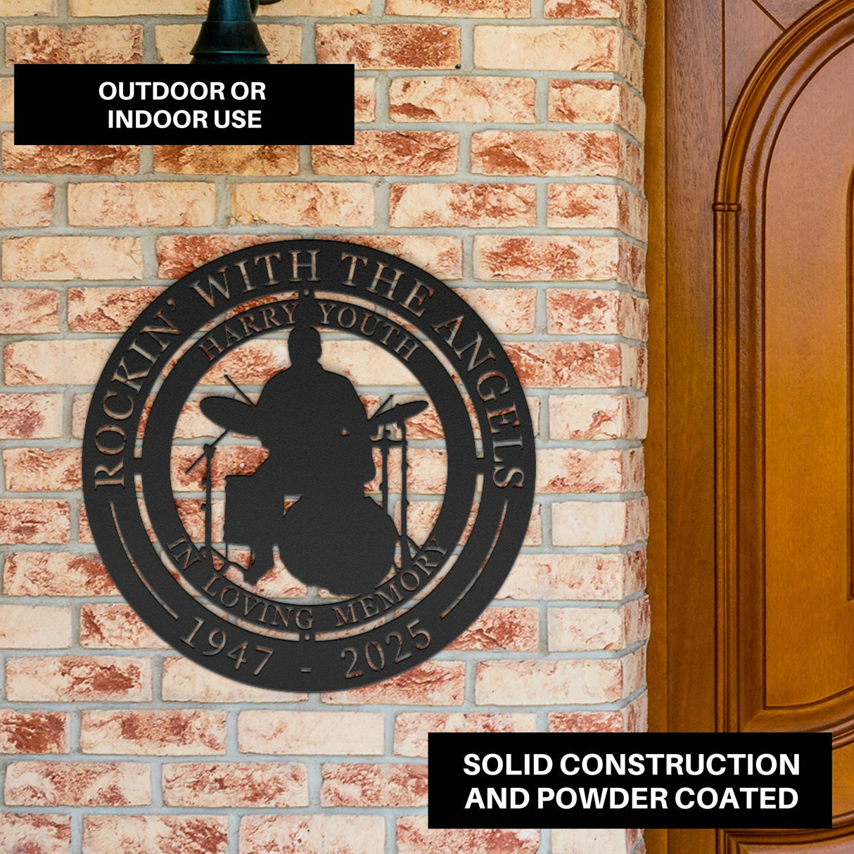 Drummer Memorial Gift Musician Sympathy Gift Rockin With Angels Personalized Loss Best Friend Remembrance Dad Tribute Hanging Wall Art