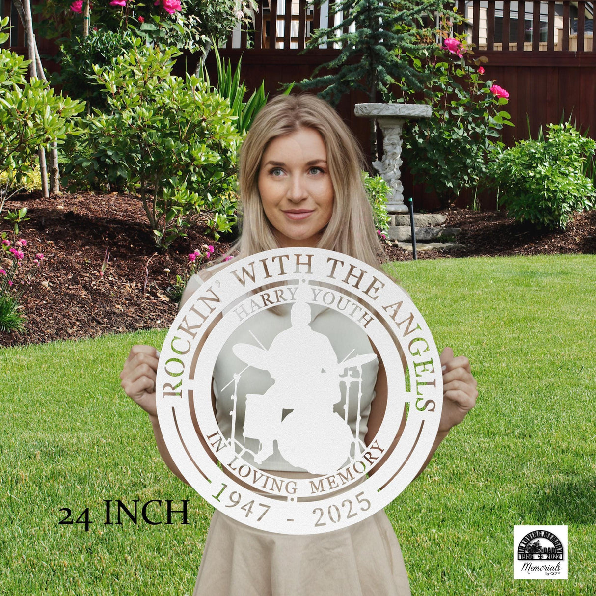 Drummer Memorial Gift Musician Sympathy Gift Rockin With Angels Personalized Loss Best Friend Remembrance Dad Tribute Hanging Wall Art