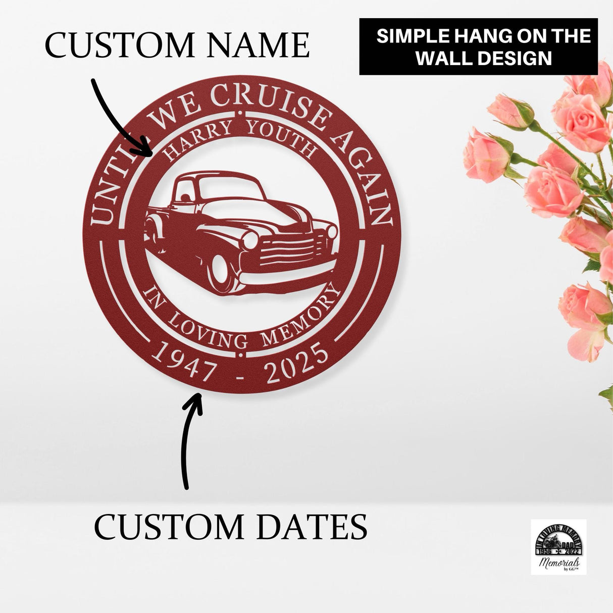 Chevy Truck Memorial Lost Loved One Gift Until We Cruise Again Honoring Loved One Personalized Loss Best Friend Dad Tribute Hanging Wall Art