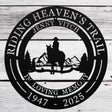 Horse Rider Memorial Gift Riding Heaven's Trail Honoring Sister Personalized Loved One Mom Equestrian Farmhouse Home Decor Indoor Farm Sign