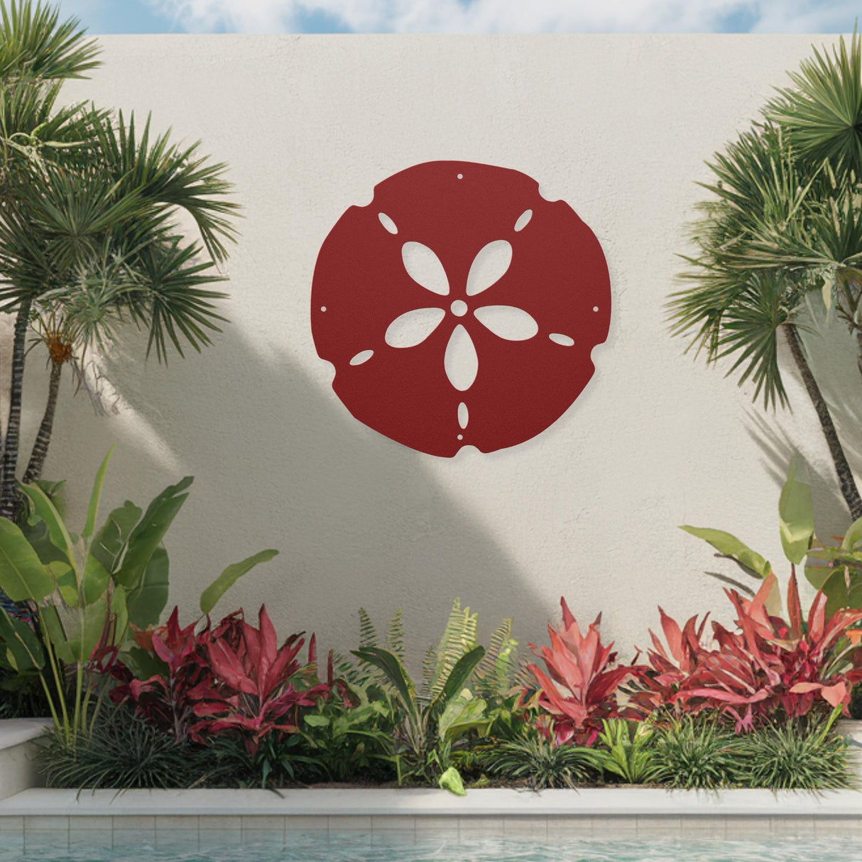 Sand Dollar Wall Decor Coastal Beach House Outdoor Sign Weatherproof Nautical Porch Art Tropical Beach Outdoor Decorations