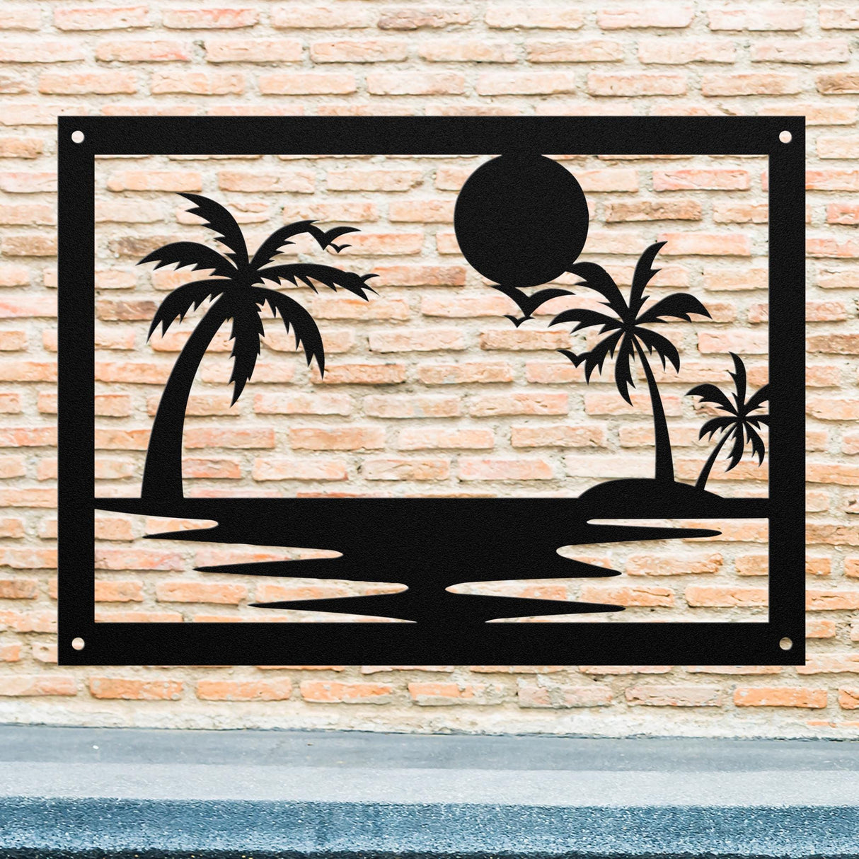 Tropical Wall Art Metal Sign Poolside Hanging Decor