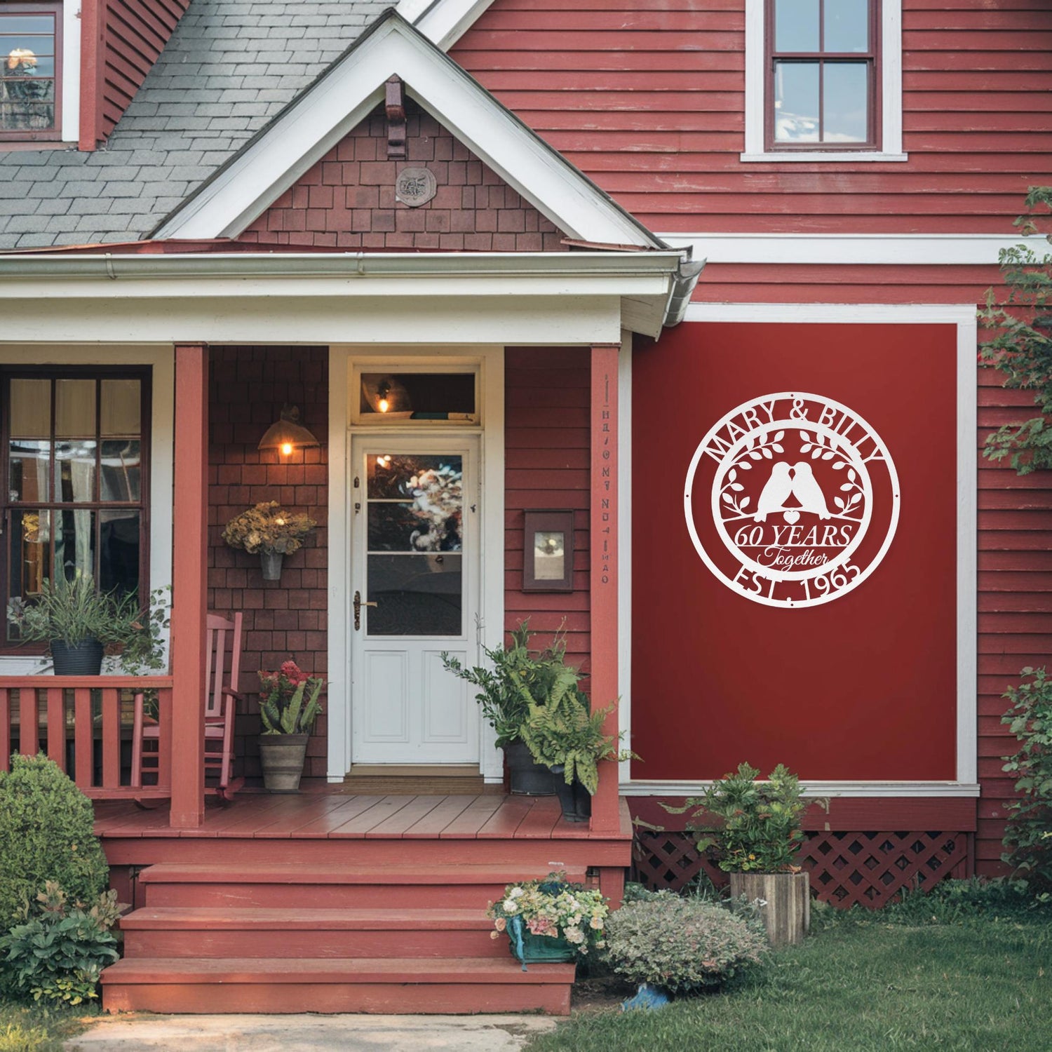 60th Anniversary Gifts Parents Anniversary Diamond Anniversary 60 Year Anniversary Sign Wedding Anniversary Metal Wall Art Doves Home Decor