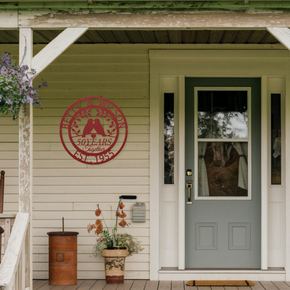 50th Golden Anniversary Gifts Parents Anniversary 50 Year Anniversary Sign Wedding Metal Wall Art Doves Home Decor Gift for Grandparents