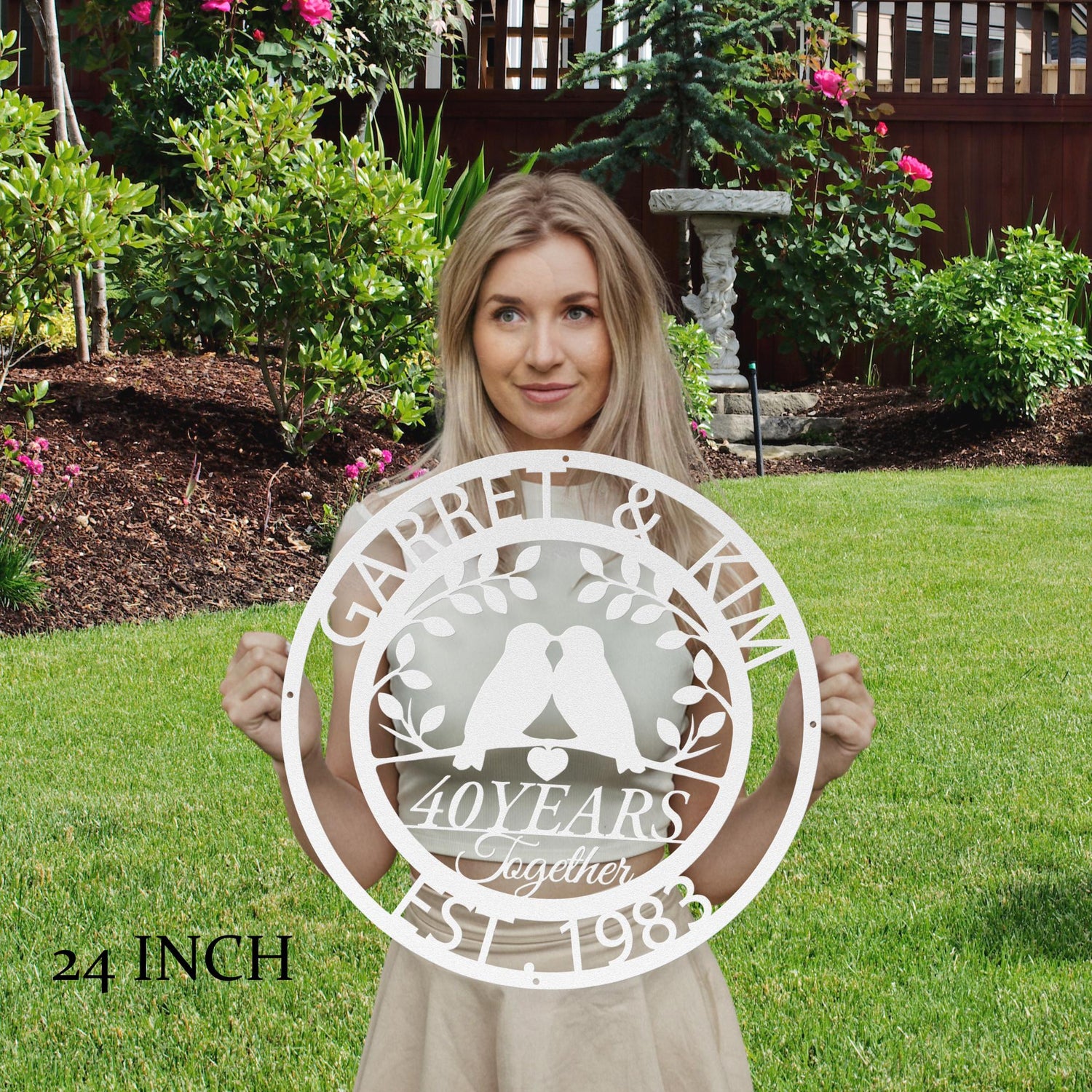 Metal Wall Art Doves Home Decor Gift for Grandparents