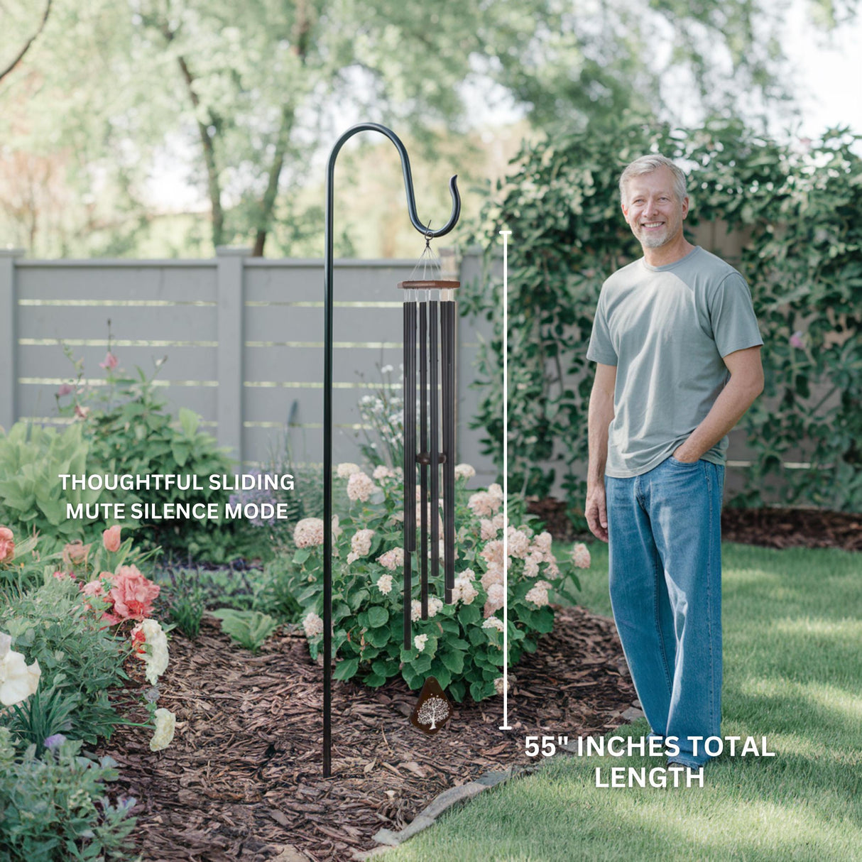 Personalized Duck Hunter Sympathy Gift Dad In Heaven Outdoorsmen Bird Hunting Father Deepest Sympathy Wind Chime Garden Patio Chime Ornament