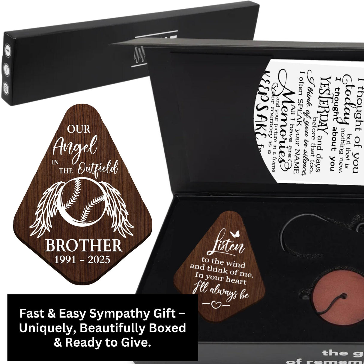 Personalized Loss of Son Tribute Large 55 Inch Outdoor Wind Chime Gift Box