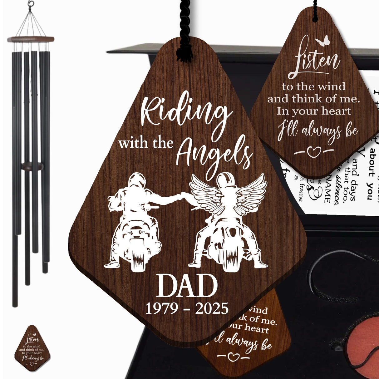 Motorcycle Sympathy Wind Chimes Gift Box
