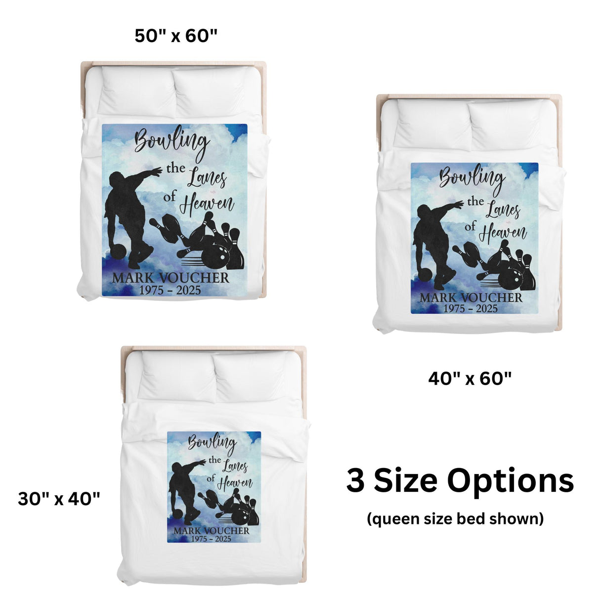 Bowling Memorial Blanket Gift for Loss of Bowler Dad Tribute Living Room Home Decor Personalized Couch Throw Blanket Loss of Father