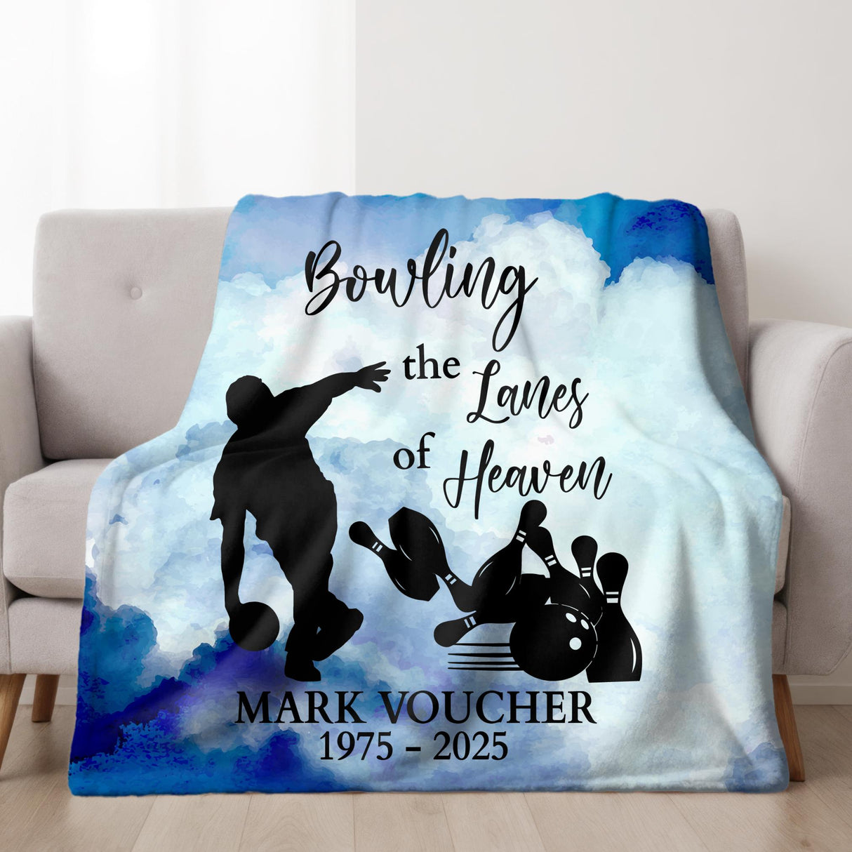 Bowling Memorial Blanket Gift