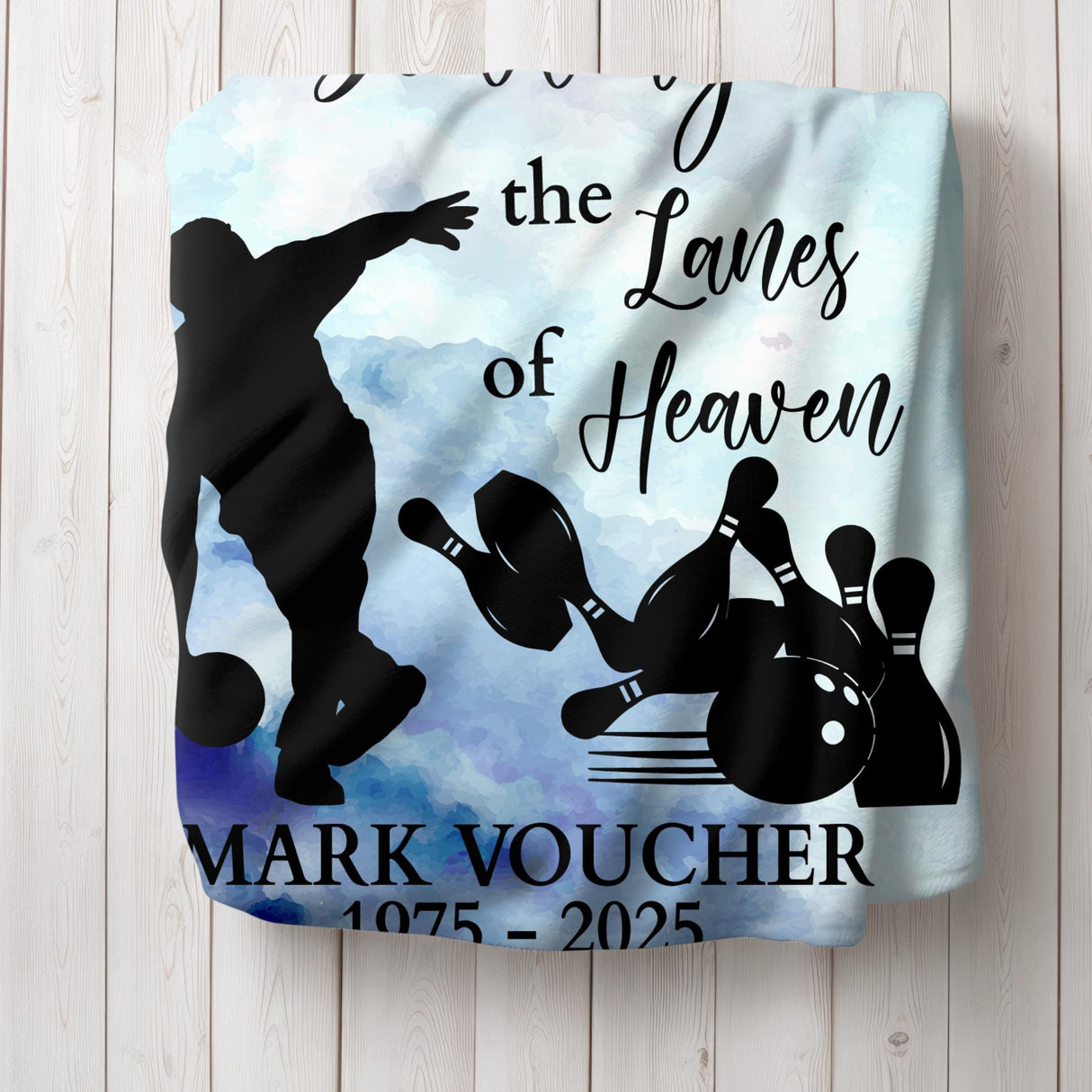 Bowling Memorial Blanket Gift for Loss of Bowler Dad Tribute Living Room Home Decor Personalized Couch Throw Blanket Loss of Father