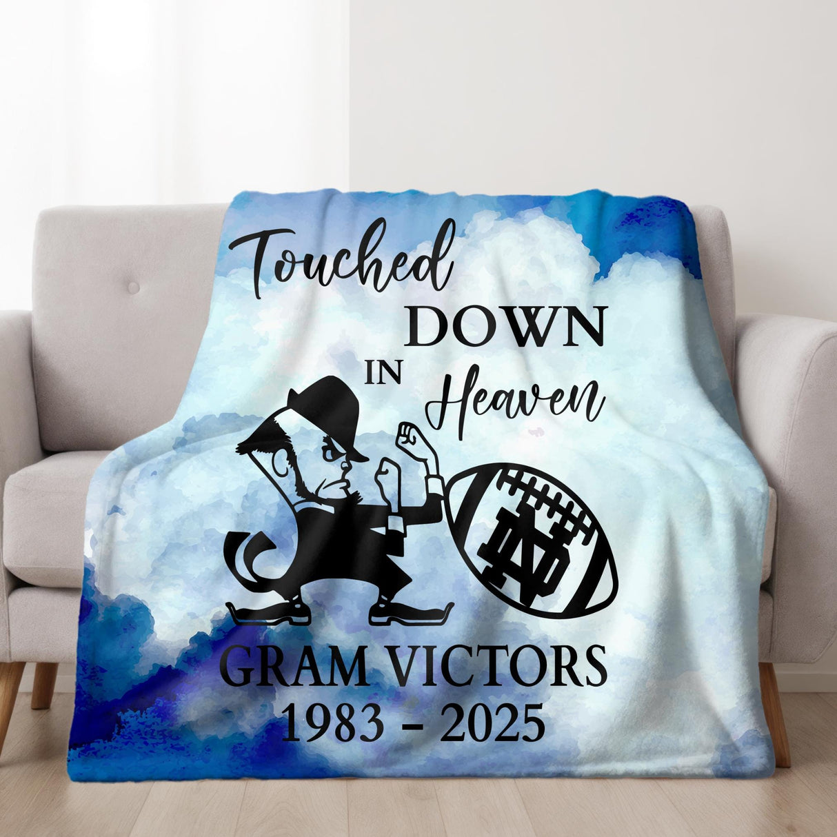 Notre Dame Football Memorial Blanket Gift Father