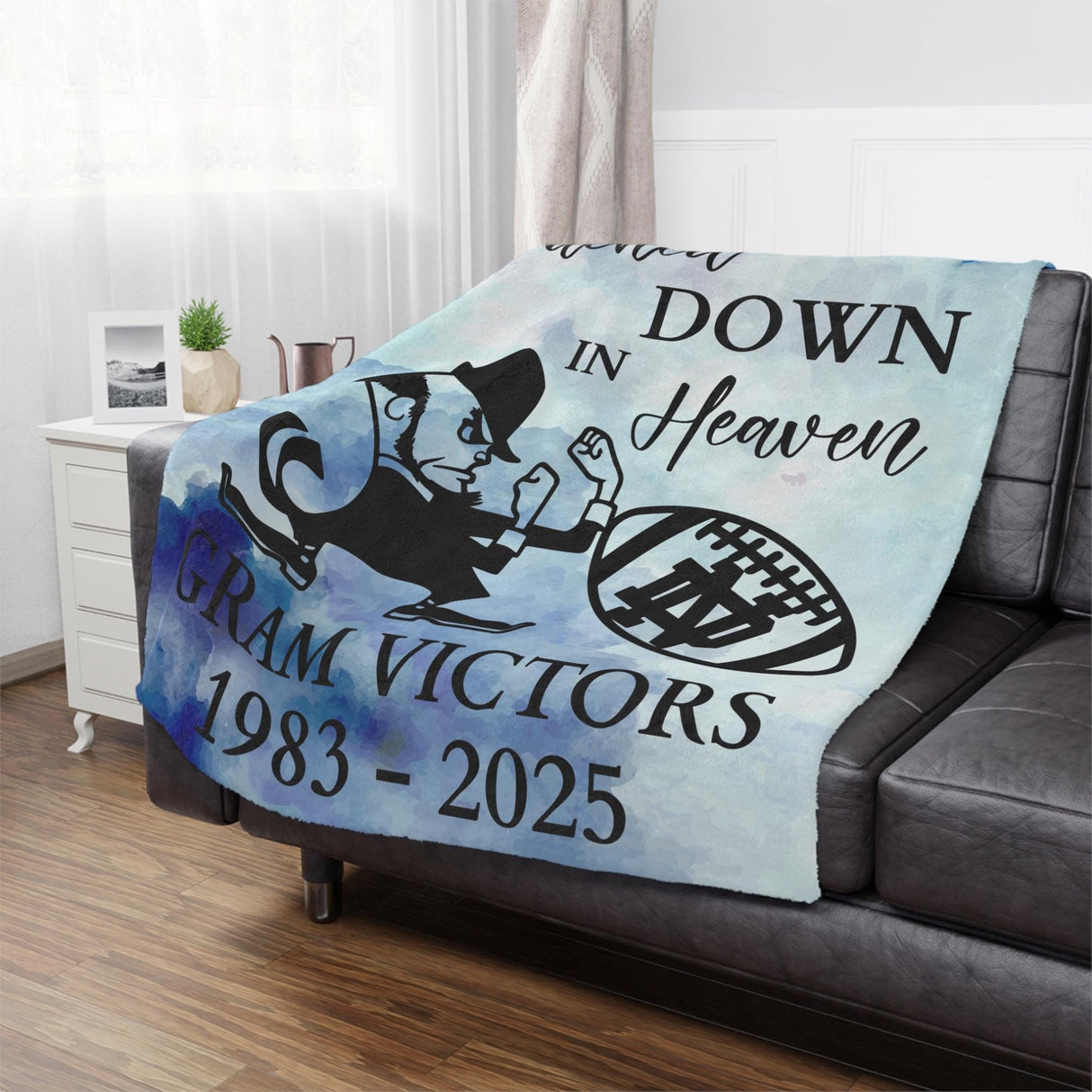 Notre Dame Football Memorial Blanket Gift Father Loss Sympathy Gift for Sports Fans Condolence Fighting Irish Throw Couch Blanket