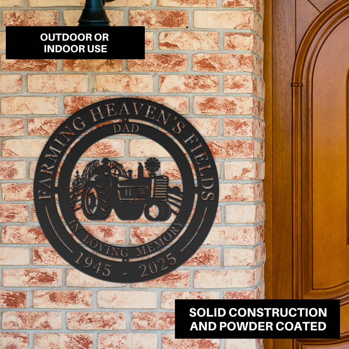 Heavens Fields Farmer Memorial Sign Personalized Dad Or Grandpa Remembrance Metal Wall Art Farming Legacy Outdoor Tribute