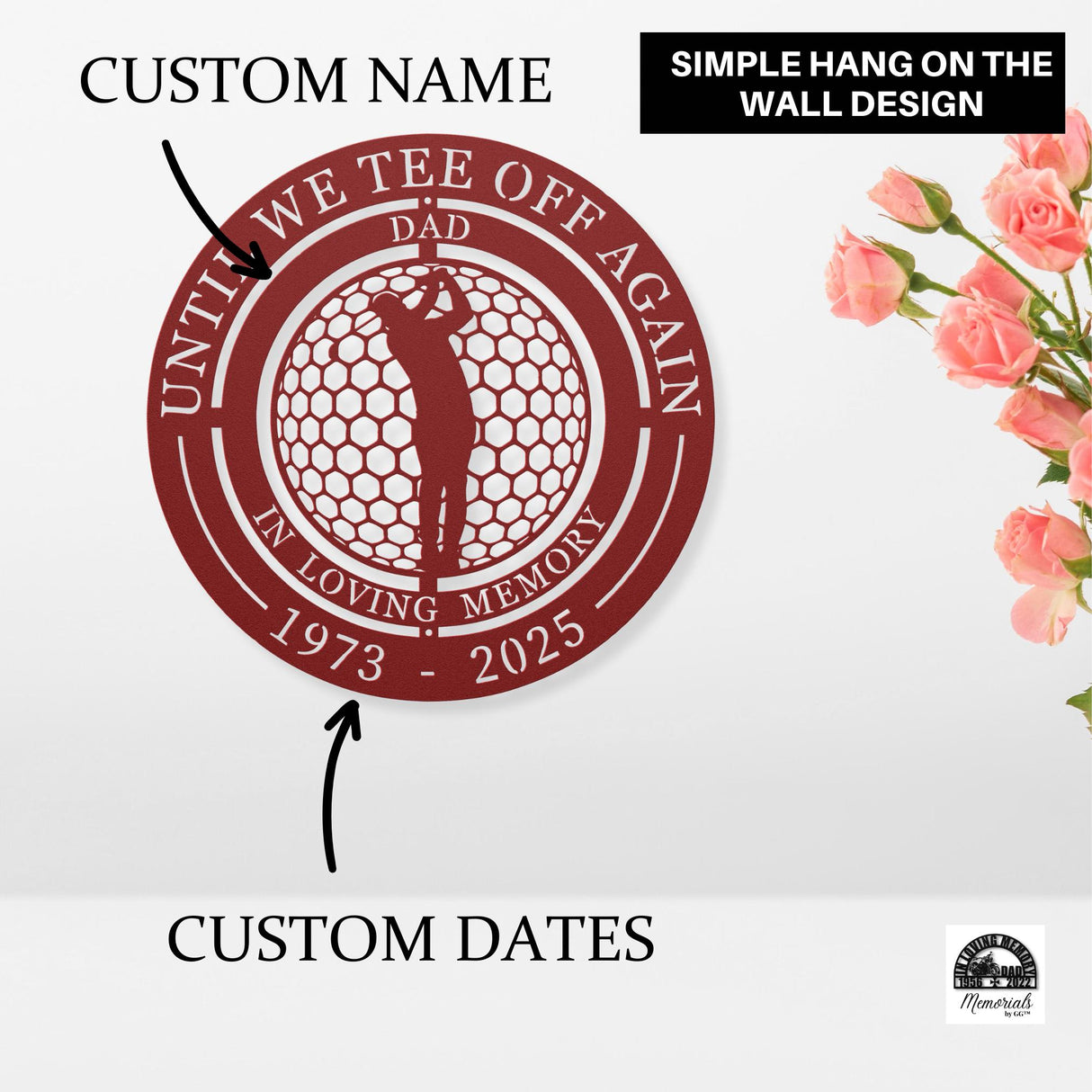 Golf Memorial Gift for Men Spouse Sympathy Gift Until We Tee Off Again Personalized Groomsmen Dad Loss Golfer Gift Uncle Remembrance Sign