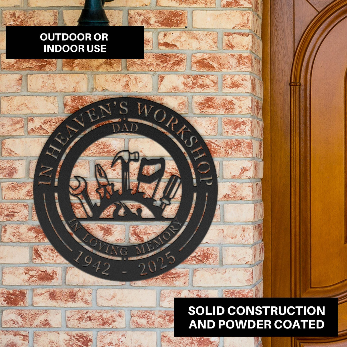 Carpenter Memorial Gift Father Sympathy Gift In Heavens Workshop Personalized Grandpa Loss Dad Remembrance Handyman Garage Sign