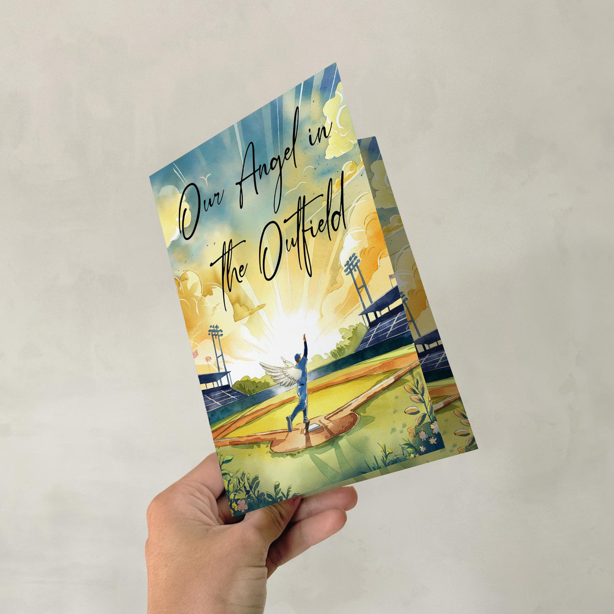 Personalized Baseball Sympathy Card Son Memorial Card Sorry for Your Loss Keepsake Card Dad So Sorry for Your Loss Card Angel In Outfield