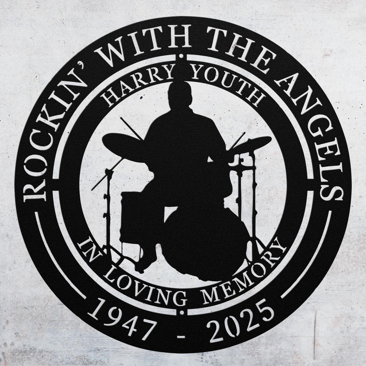 Drummer Memorial Gift Musician Sympathy Gift Rockin With Angels Personalized Loss Best Friend Remembrance Dad Tribute Hanging Wall Art