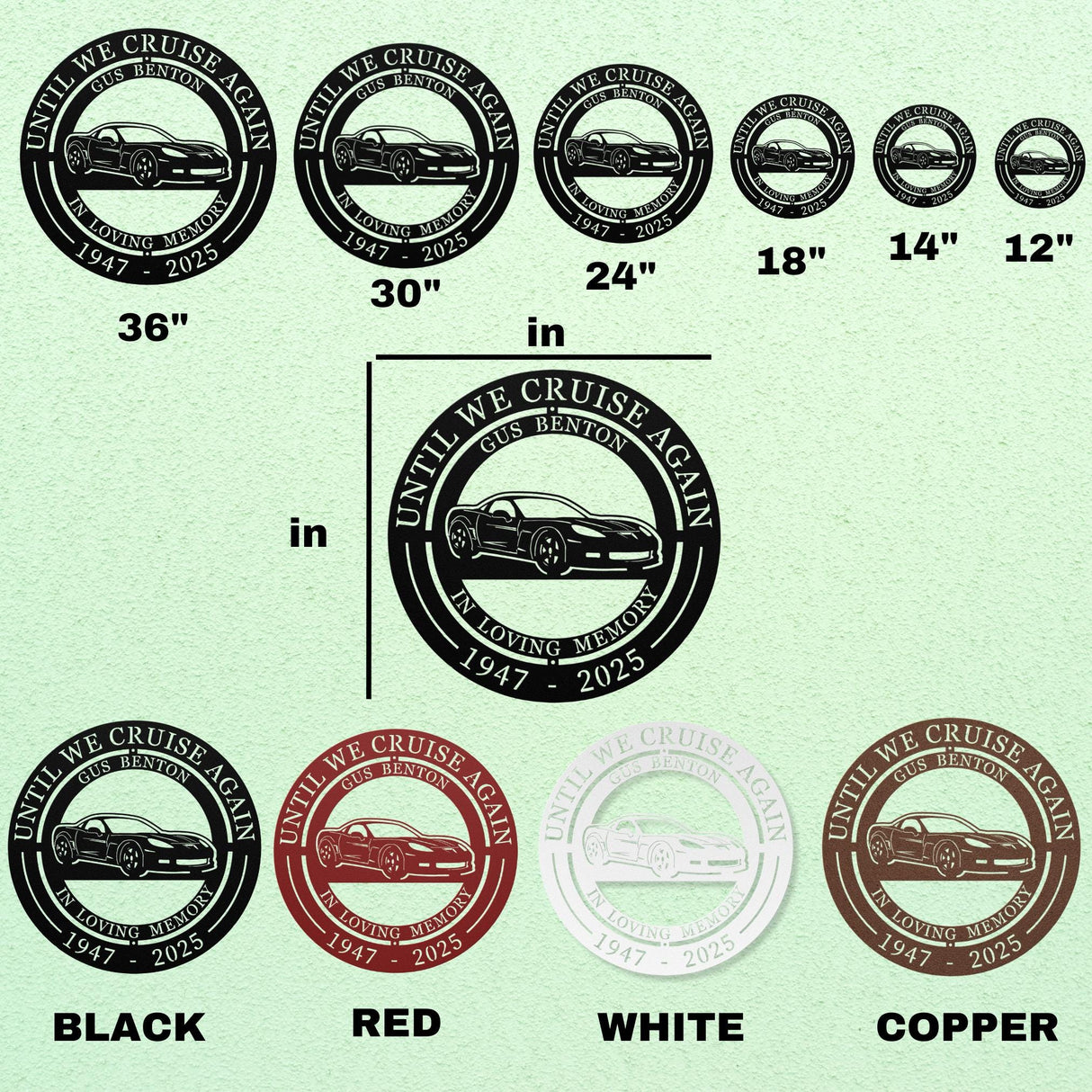 Corvette Departed loved One Sign Until We Cruise Again Honoring Loved One Personalized Father Tribute Hanging Wall Art Dad Memorial Gift