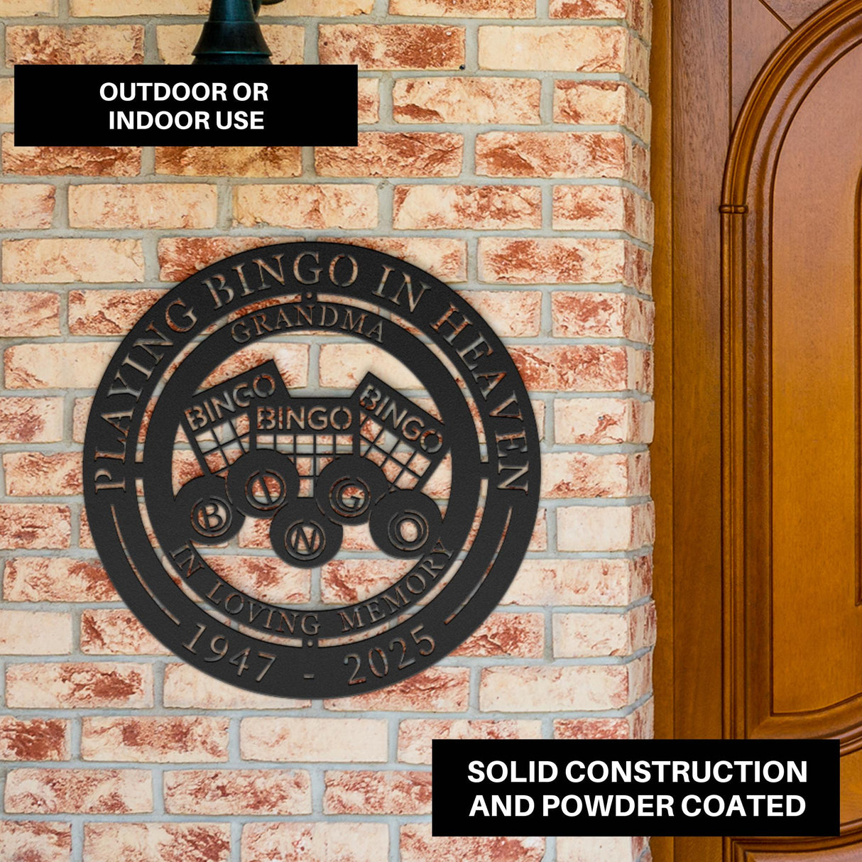 Bingo Loved One Loss Memorial Playing Bingo in Heaven Honoring Grandma Personalized Loved One Mom Game Lover Tribute Decorative Wall Decor