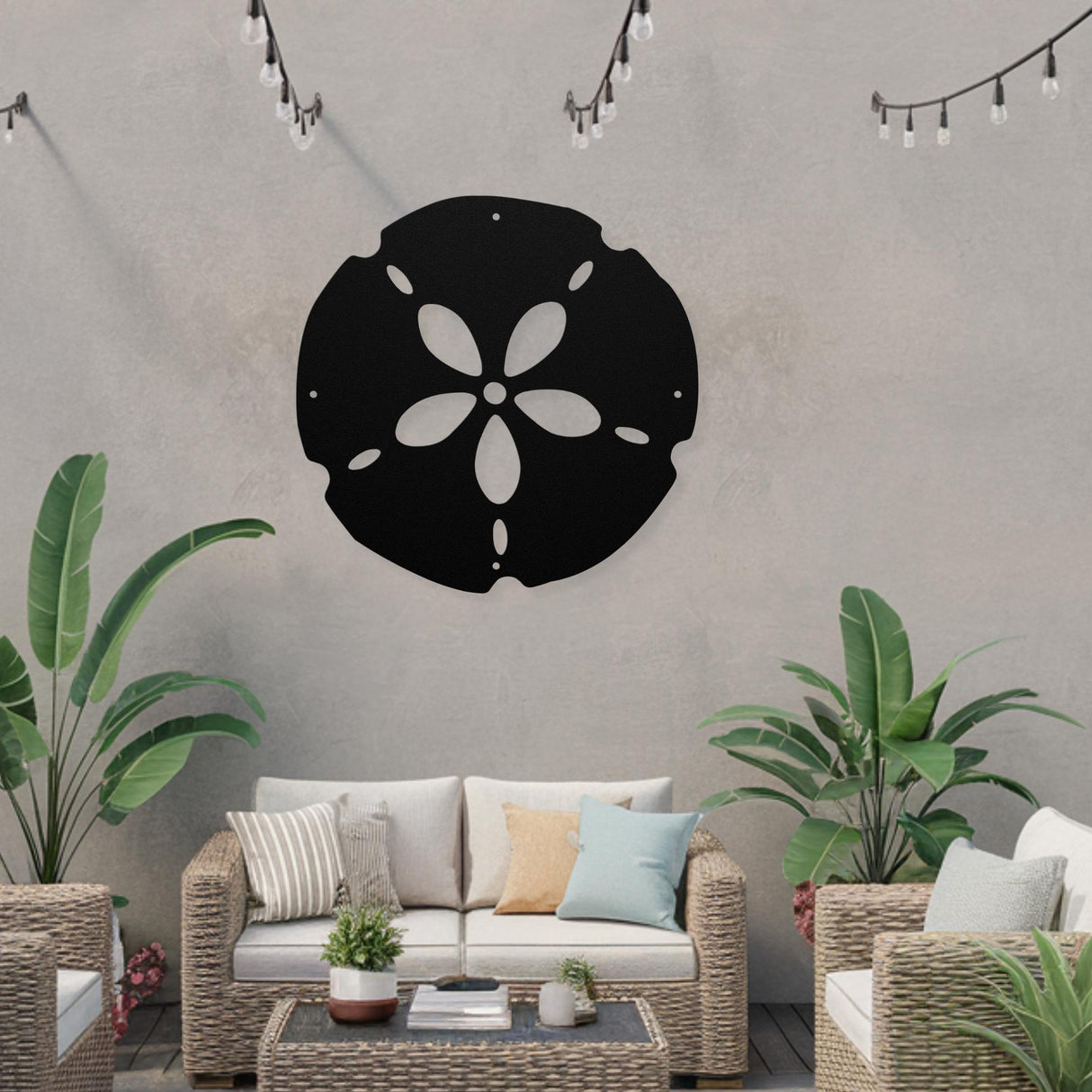 Sand Dollar Wall Decor Coastal Beach House Outdoor Sign Weatherproof Nautical Porch Art Tropical Beach Outdoor Decorations