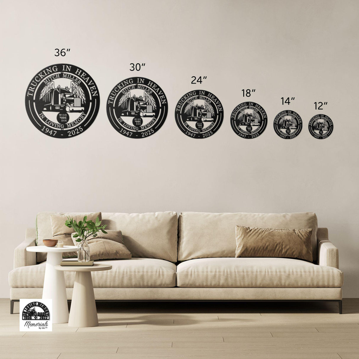 Memorial For Truck Driver Wall Sign Personalized Memory Decor Indoor Outdoor Multiple Sizes & Colors