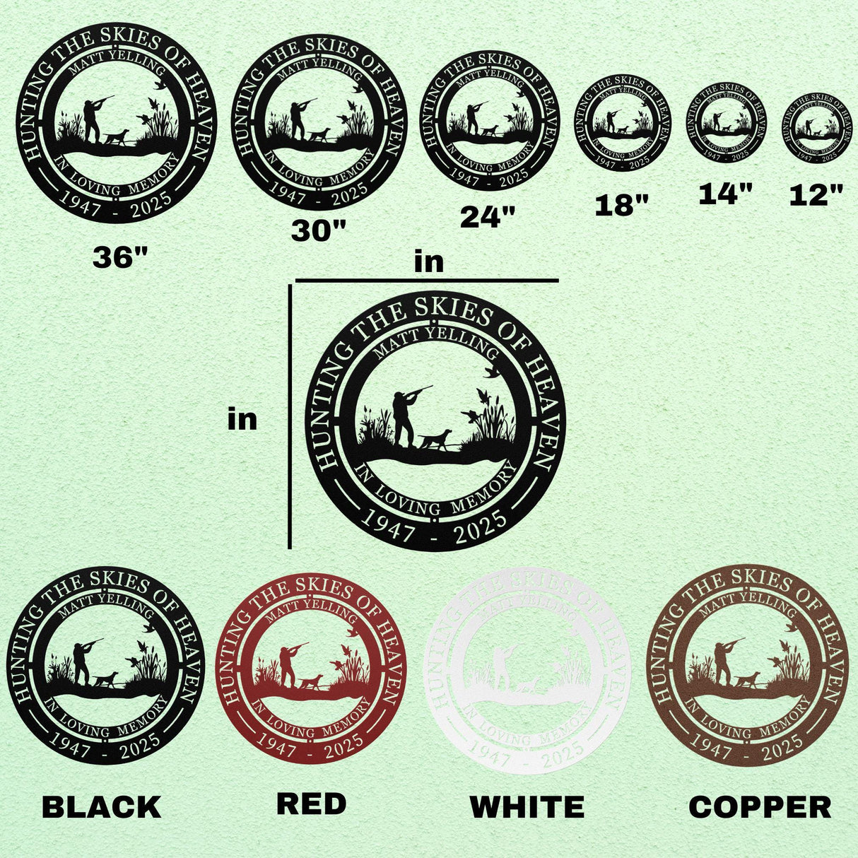 Memorial For Duck Hunter Wall Sign Custom Remembrance Decor Outdoor Indoor Weatherproof Decorations