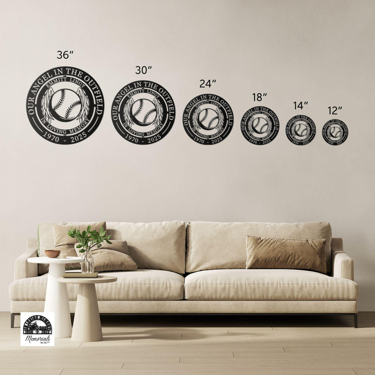 Memorial For Baseball Lover Wall Sign Tribute Personalized Memorabilia Decor Outdoor Indoor Dad Memory Decorations