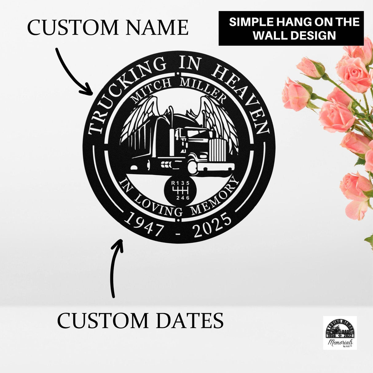 Memorial For Truck Driver Wall Sign Personalized Memory Decor Indoor Outdoor Multiple Sizes & Colors