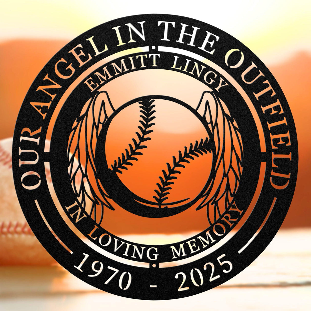 Memorial For Baseball Lover Wall Sign Tribute Personalized Memorabilia Decor Outdoor Indoor Dad Memory Decorations