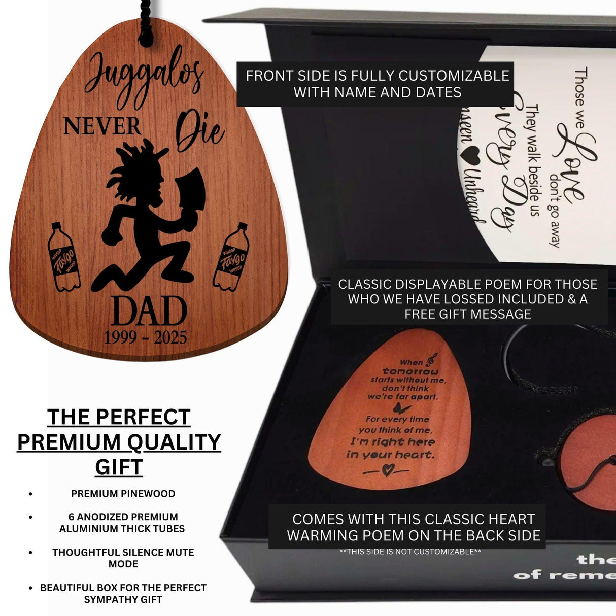 Personalized Juggalo Memorial Wind Chime Gift Box
