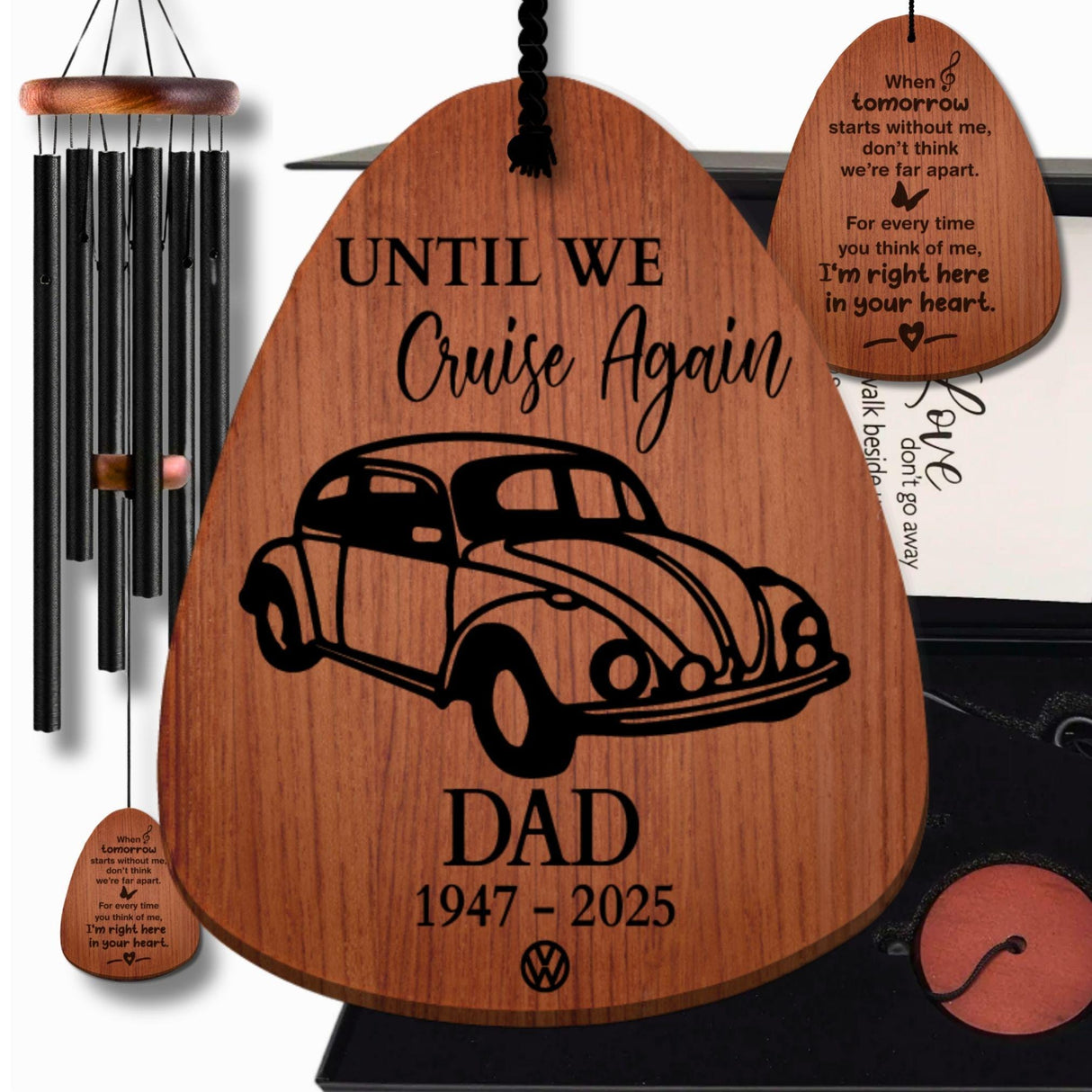Personalized Volkswagen Memorial Wind Chimes Beetle Classic Car Memorial Men